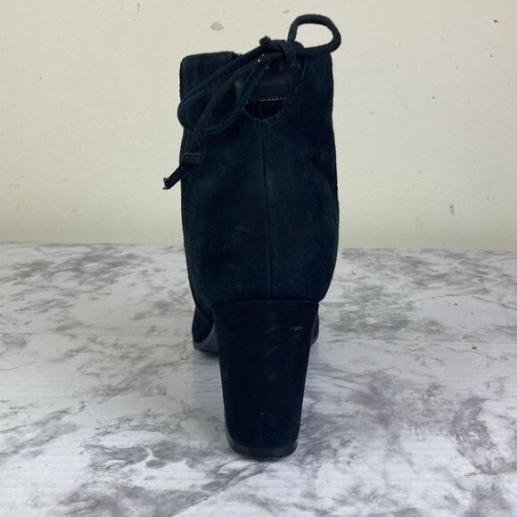 Blondo Tiana Black Leather Ankle Block Heel Ankle Zipper Zip Boots Booties - Picture 5 of 14